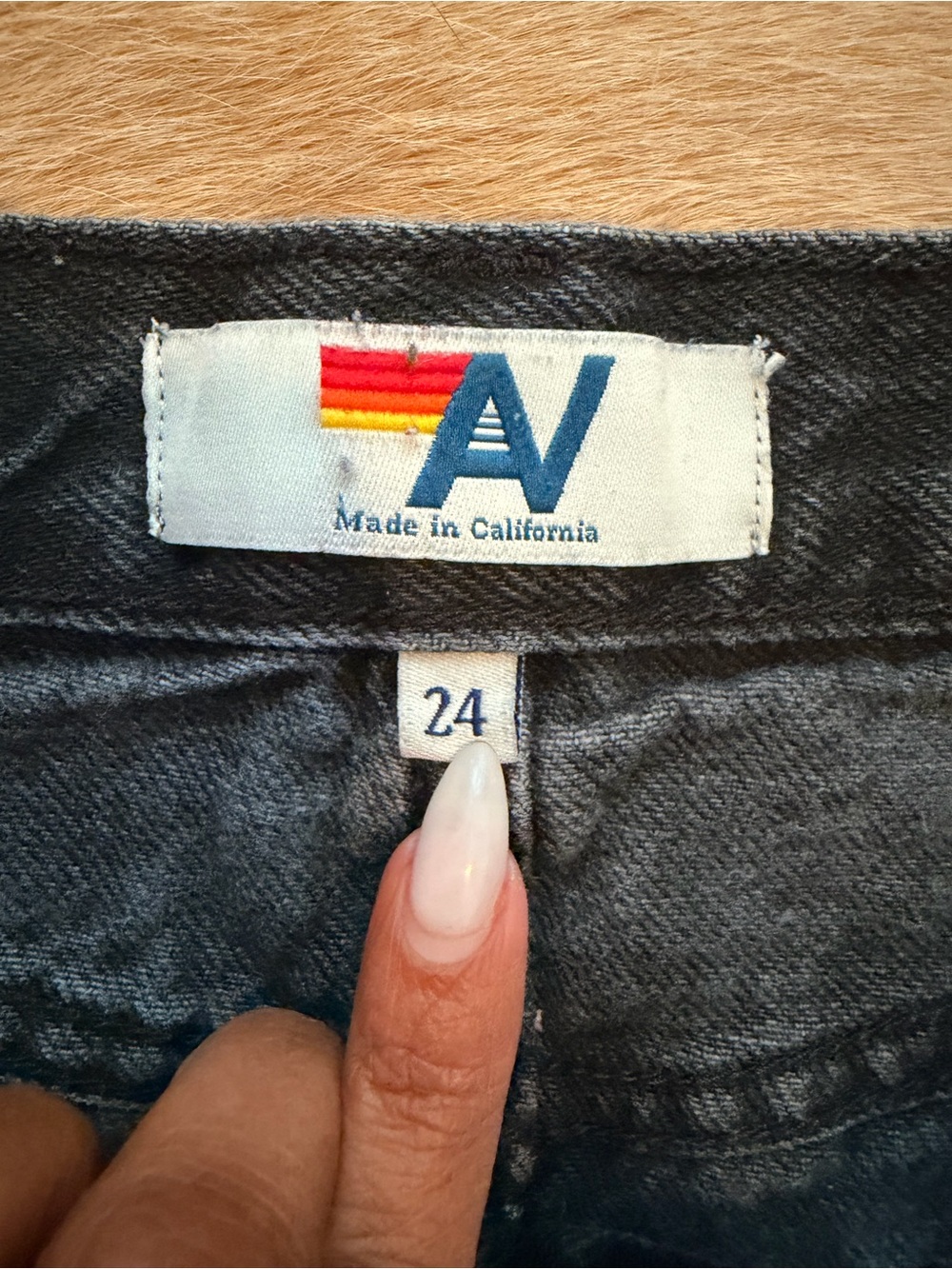 Aviator Nation black distressed Denim Women’s Shorts with Yellow Smiley Patches - Picture 5 of 5